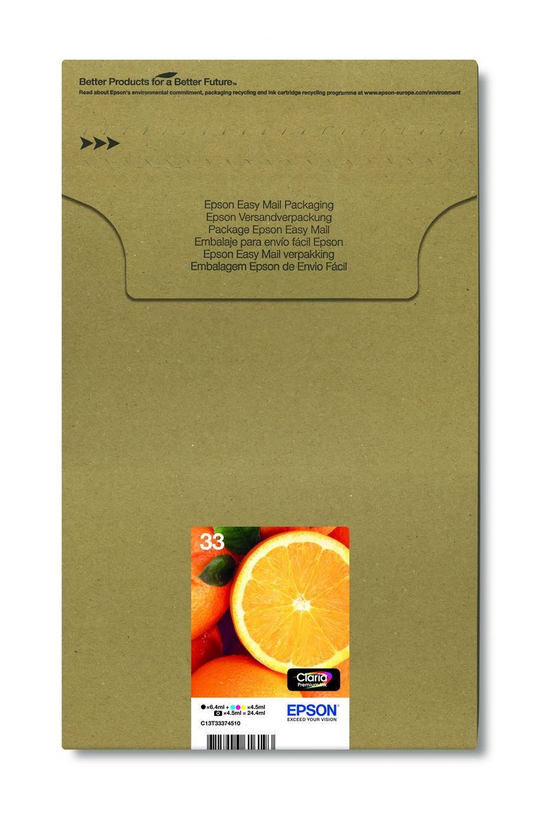 Epson Oranges Multipack 5-colours 33 Claria Premium Ink EasyMail Pack [C13T33374510]