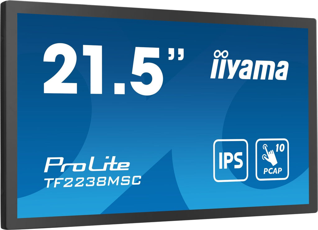 iiyama PROLITE Pannello A digitale 55,9 cm (22") LED 600 cd/m Full HD Nero Touch screen [TF2238MSC-B1]