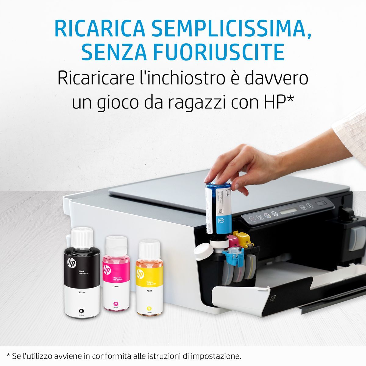 HP 31 70-ml Cyan Original Ink Bottle Originale [1VU26AE]