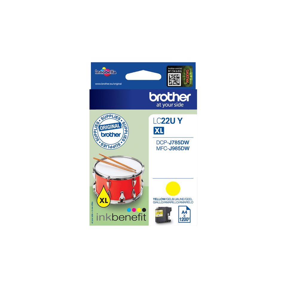 Brother LC22UY cartuccia d'inchiostro 1 pz Originale Giallo [LC22UY]