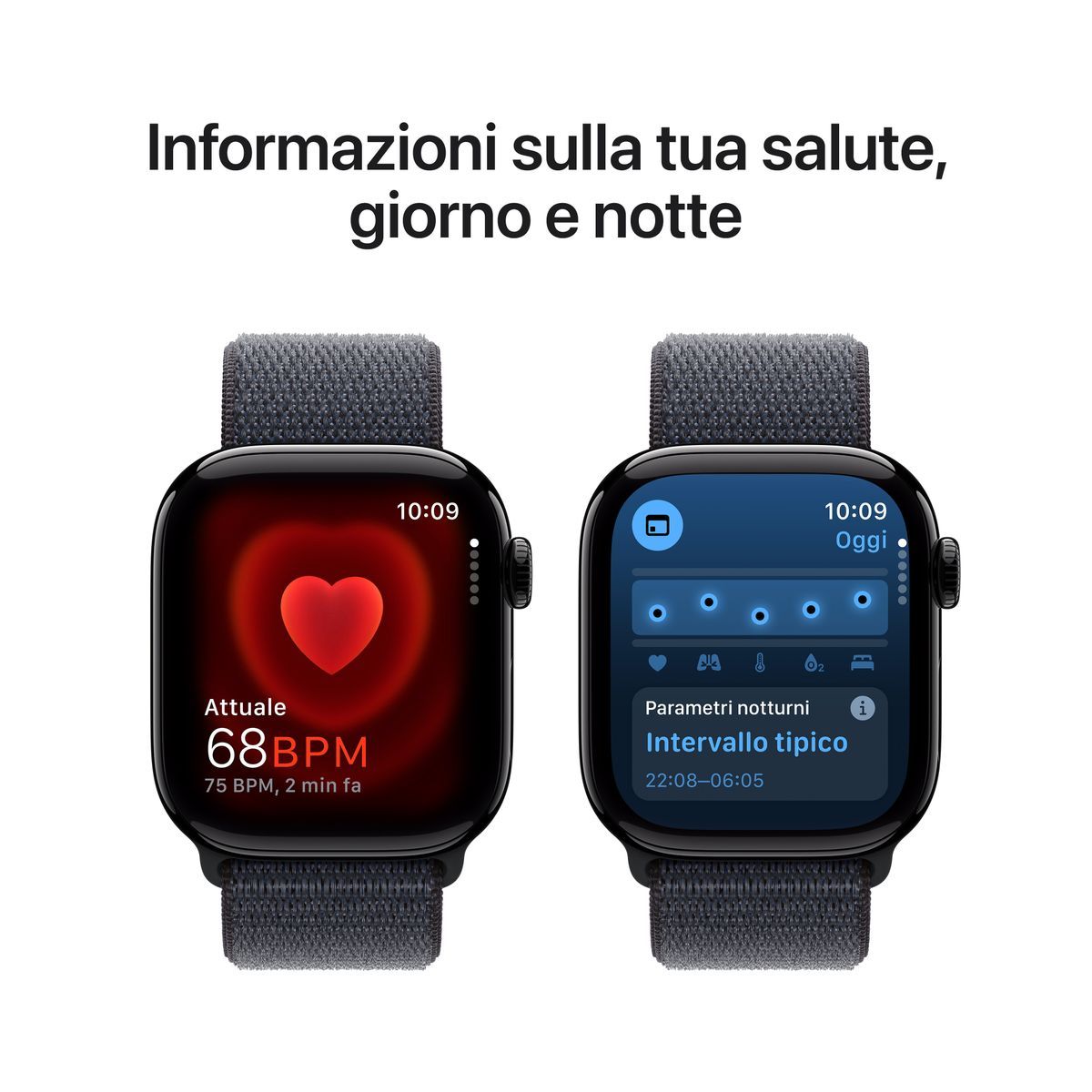 Apple Watch Series 10 Serie 10 GPS 42mm Cassa in Alluminio color Jet Black con Sport Loop [MWWG3QL/A]