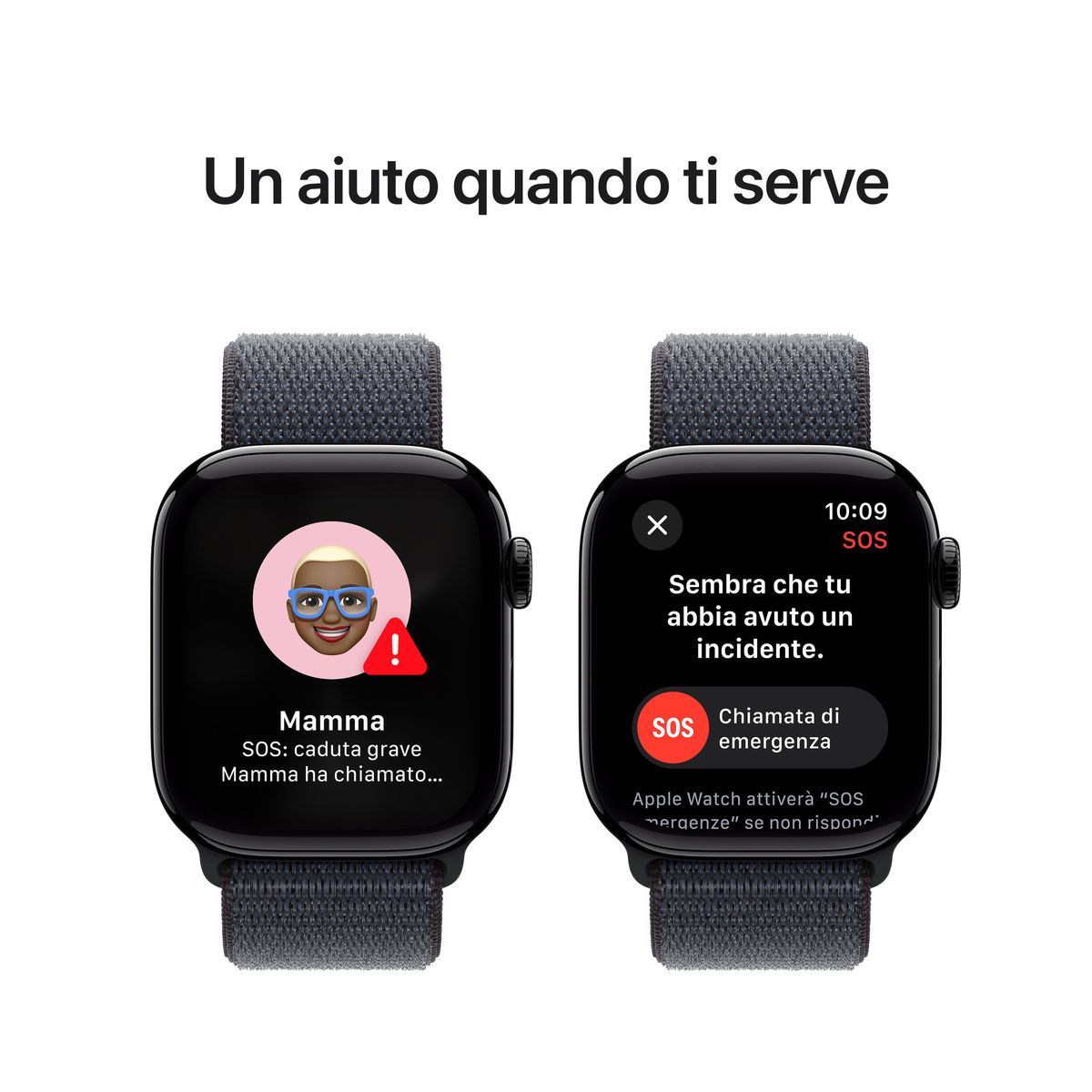 Apple Watch Series 10 Serie 10 GPS 42mm Cassa in Alluminio color Jet Black con Sport Loop [MWWG3QL/A]