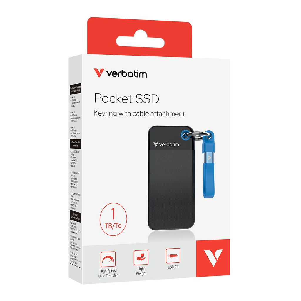 Verbatim Pocket SSD 1 TB USB tipo-C 3.2 Gen 2 (3.1 Gen 2) Nero, Blu [32191]