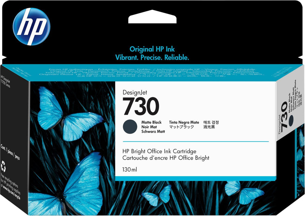 HP Cartuccia di inchiostro nero opaco DesignJet 730 da 130 ml [P2V65A]