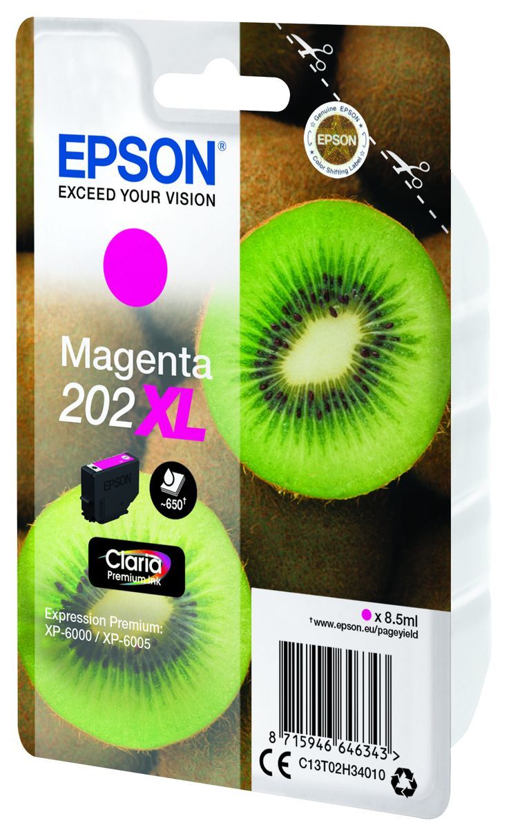 Epson Kiwi Singlepack Magenta 202XL Claria Premium Ink [C13T02H34010]