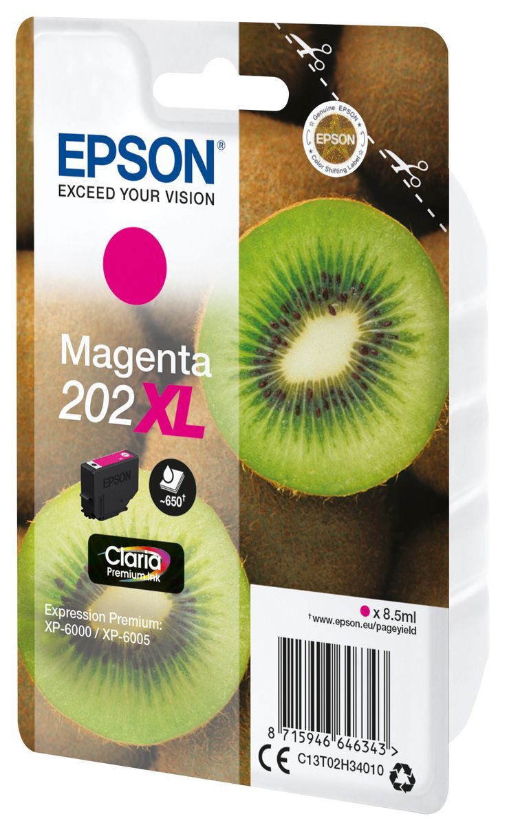 Epson Kiwi Singlepack Magenta 202XL Claria Premium Ink [C13T02H34010]