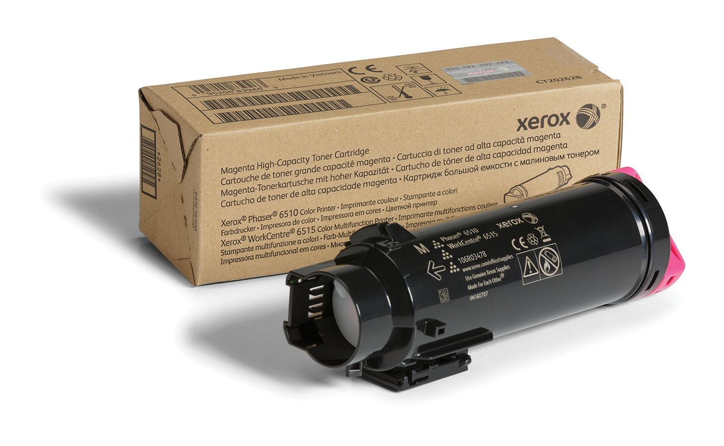 Xerox Cartuccia toner Magenta a High capacity da 2400 Pagine per Phaser 6510, WorkCentre 6515 (106R03478) [106R03478]