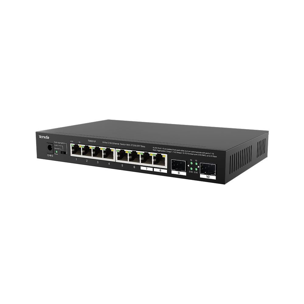 Tenda TEM2010F switch di rete Non gestito 2.5G Ethernet (100/1000/2500) Nero [TEM2010F]