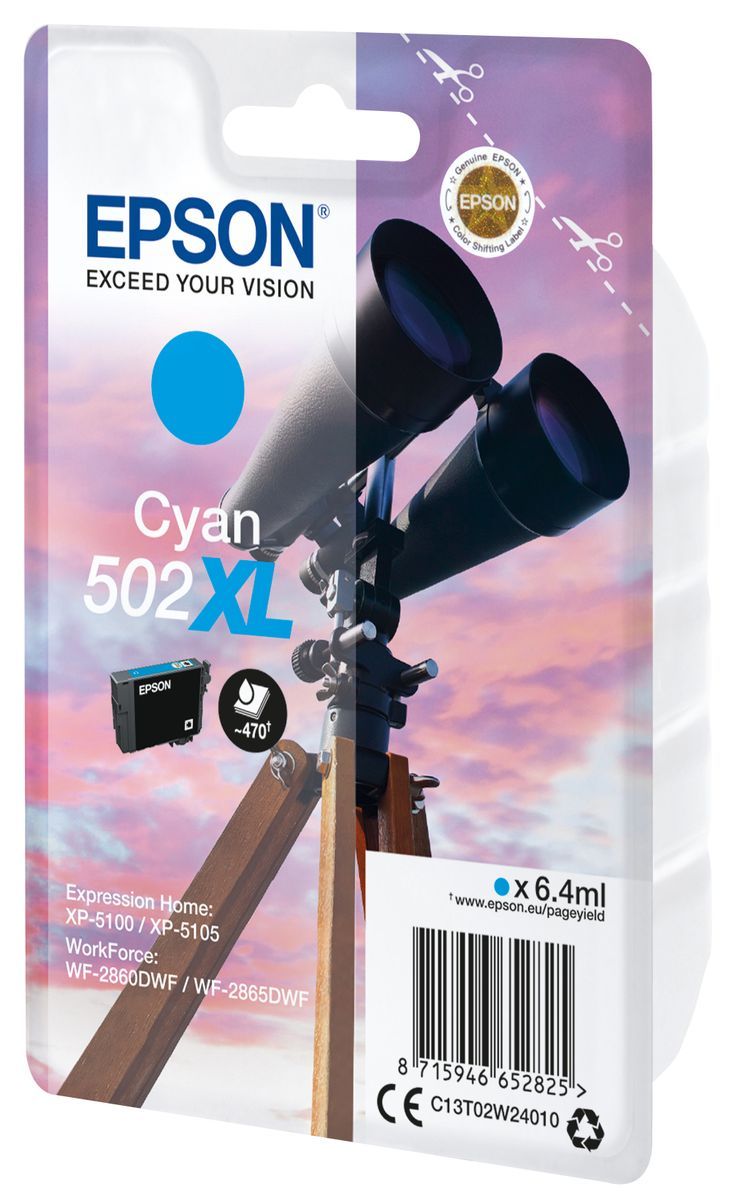 Epson Singlepack Cyan 502XL Ink [C13T02W24010]