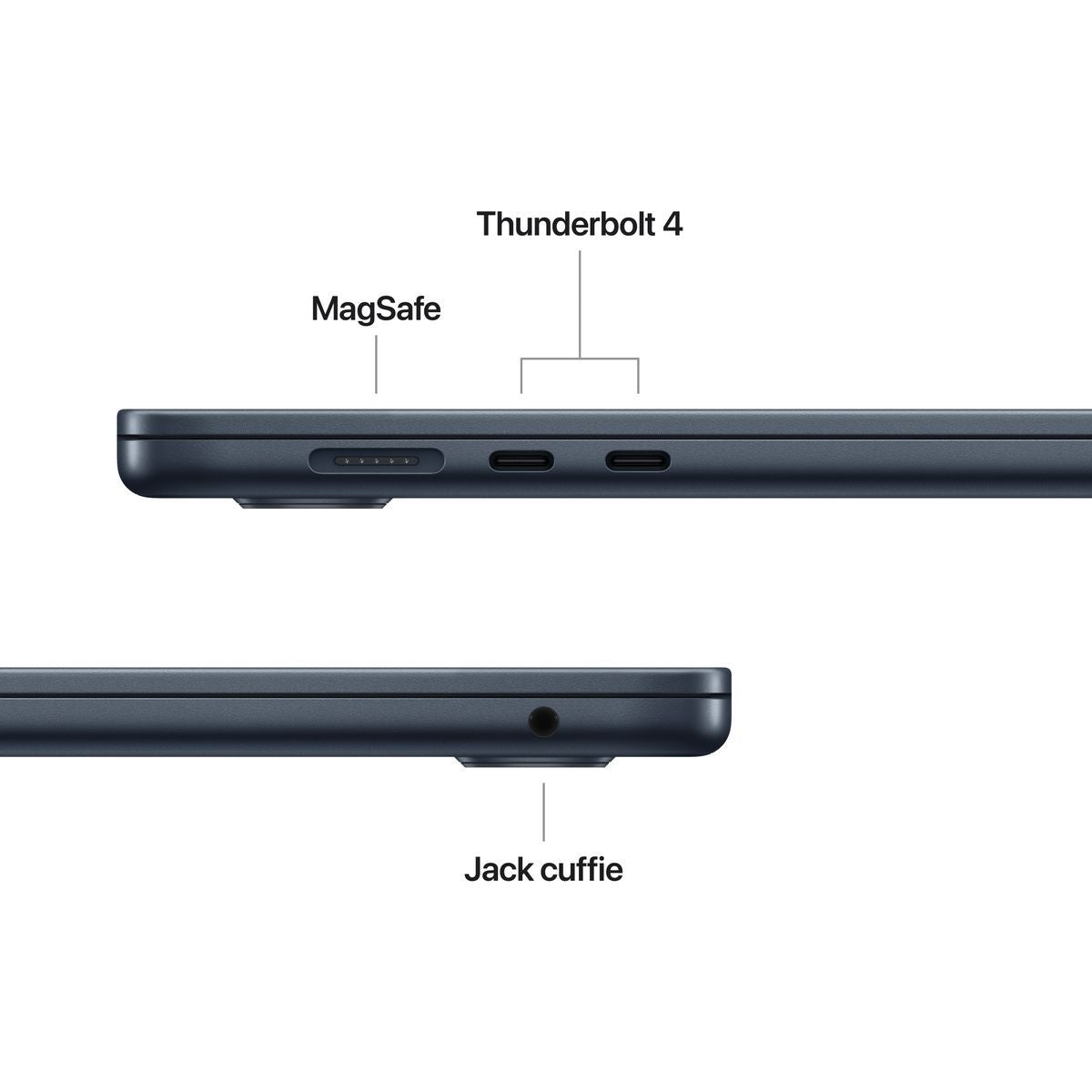 Apple MacBook Air 15'' M4 chip 10-core CPU 10-core GPU, 16GB, 256GB SSD - Mezzanotte [MW1L3T/A]