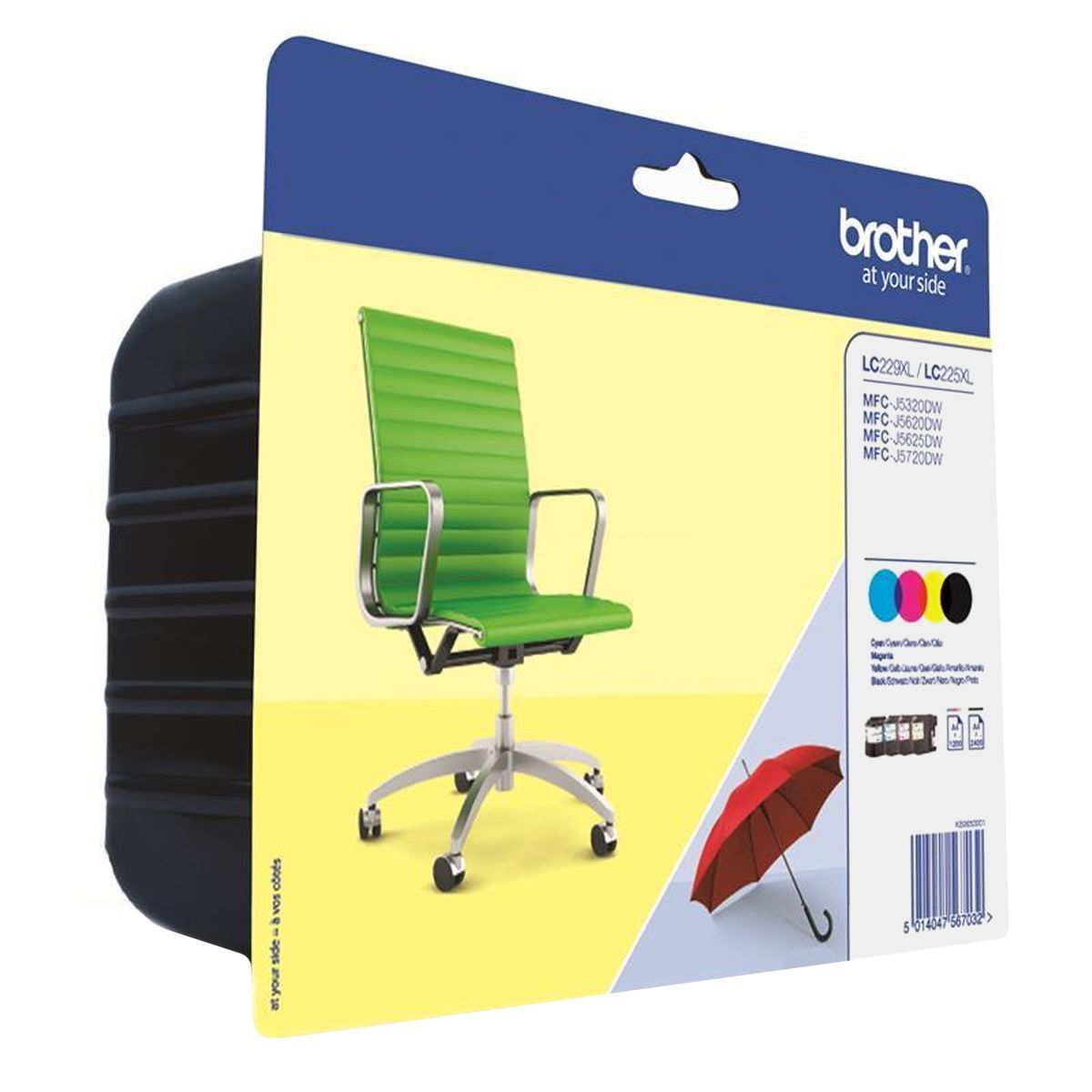 Brother LC-229XLVALBP cartuccia d'inchiostro 4 pz Originale Nero, Ciano, Magenta, Giallo [LC229XLVALBP]