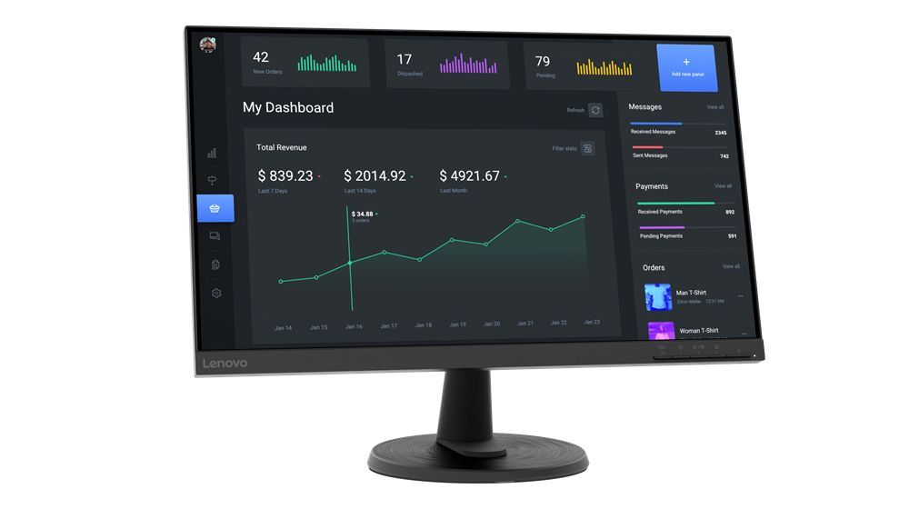 Lenovo C24-40 LED display 60,5 cm (23.8") 1920 x 1080 Pixel Full HD Nero [63DCKAT6EU]