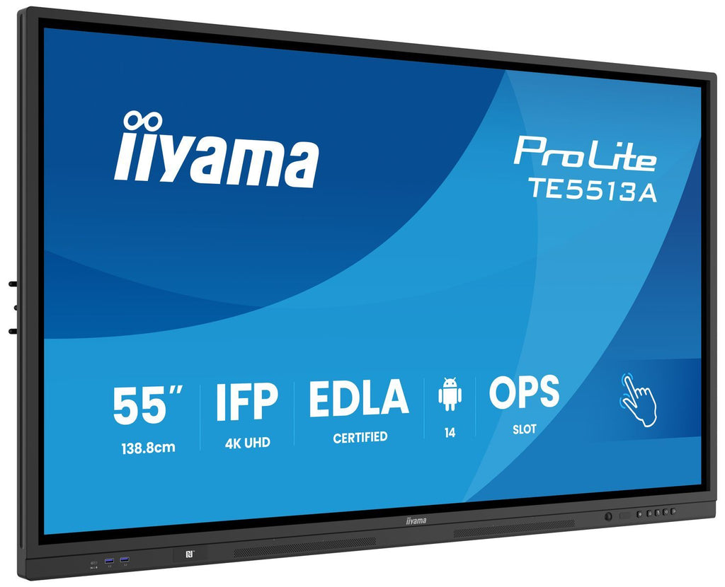 iiyama TE7513A-B1AG visualizzatore di messaggi Pannello piatto interattivo 190,5 cm (75") Wi-Fi 450 cd/m 4K Ultra HD Nero Touch screen Processore integrato Android 18/7 [TE7513A-B1AG]