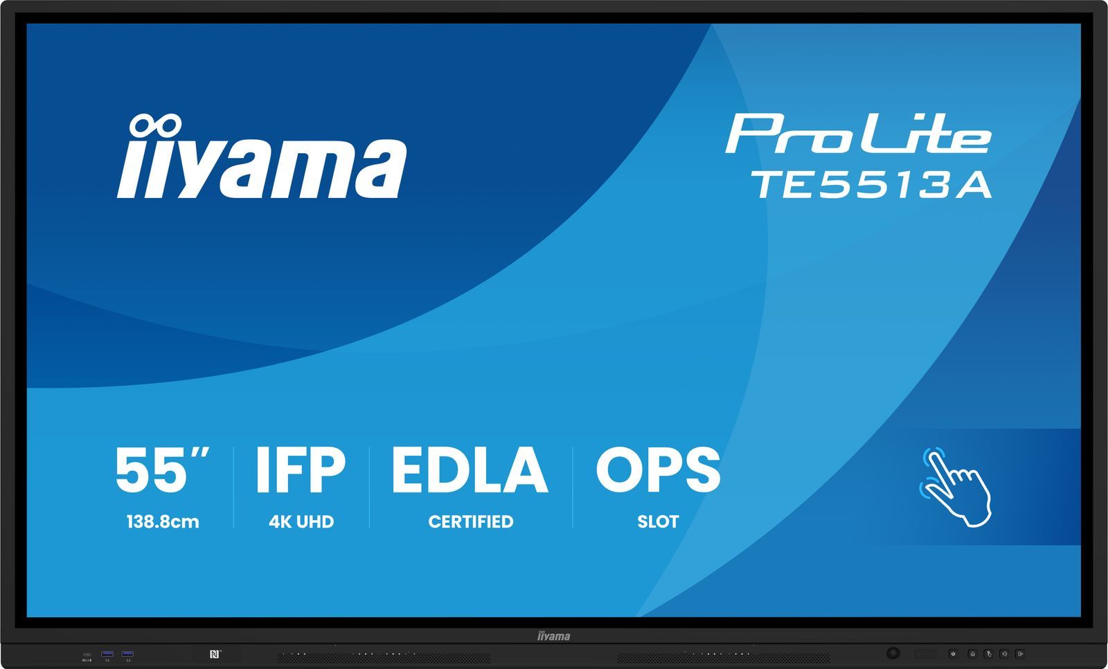 iiyama TE7513A-B1AG visualizzatore di messaggi Pannello piatto interattivo 190,5 cm (75") Wi-Fi 450 cd/m 4K Ultra HD Nero Touch screen Processore integrato Android 18/7 [TE7513A-B1AG]
