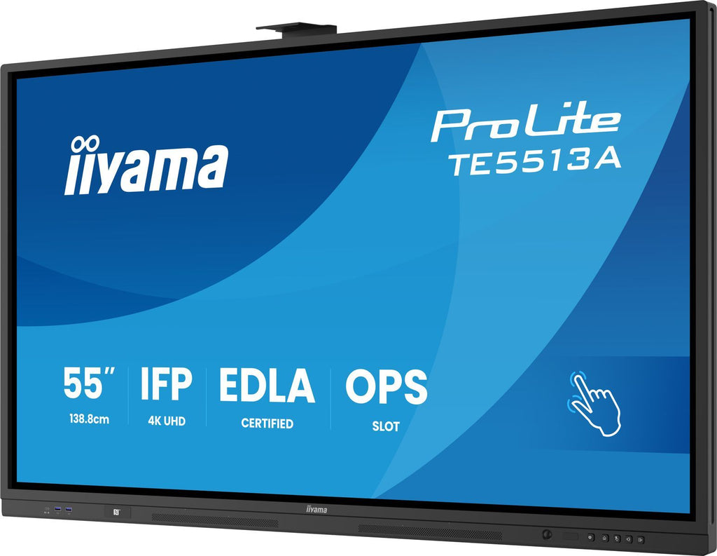 iiyama TE7513A-B1AG visualizzatore di messaggi Pannello piatto interattivo 190,5 cm (75") Wi-Fi 450 cd/m 4K Ultra HD Nero Touch screen Processore integrato Android 18/7 [TE7513A-B1AG]
