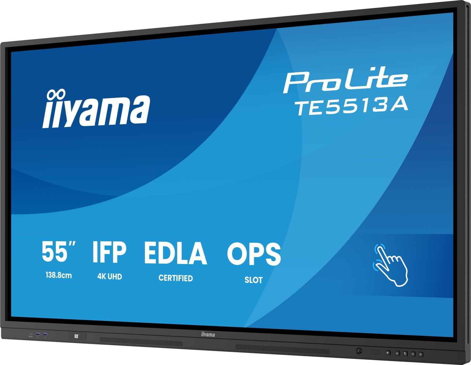 iiyama TE7513A-B1AG visualizzatore di messaggi Pannello piatto interattivo 190,5 cm (75") Wi-Fi 450 cd/m 4K Ultra HD Nero Touch screen Processore integrato Android 18/7 [TE7513A-B1AG]