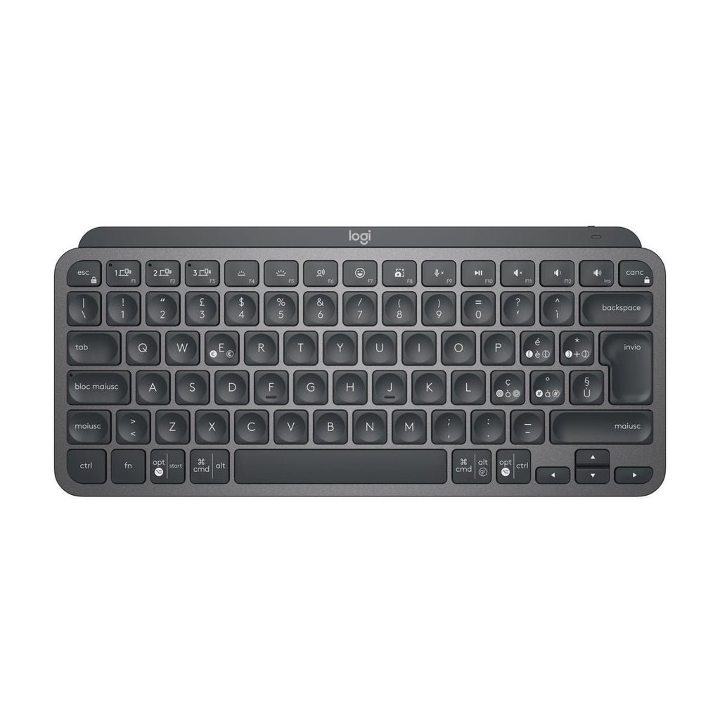 Logitech MX Keys Mini Tastiera Illuminata Wireless, Minimal, Compatta, Bluetooth, Retroilluminata, USB-C, Compatibile con Apple macOS, iOS, Windows, Linux, Android, in Metallo [920-010488]