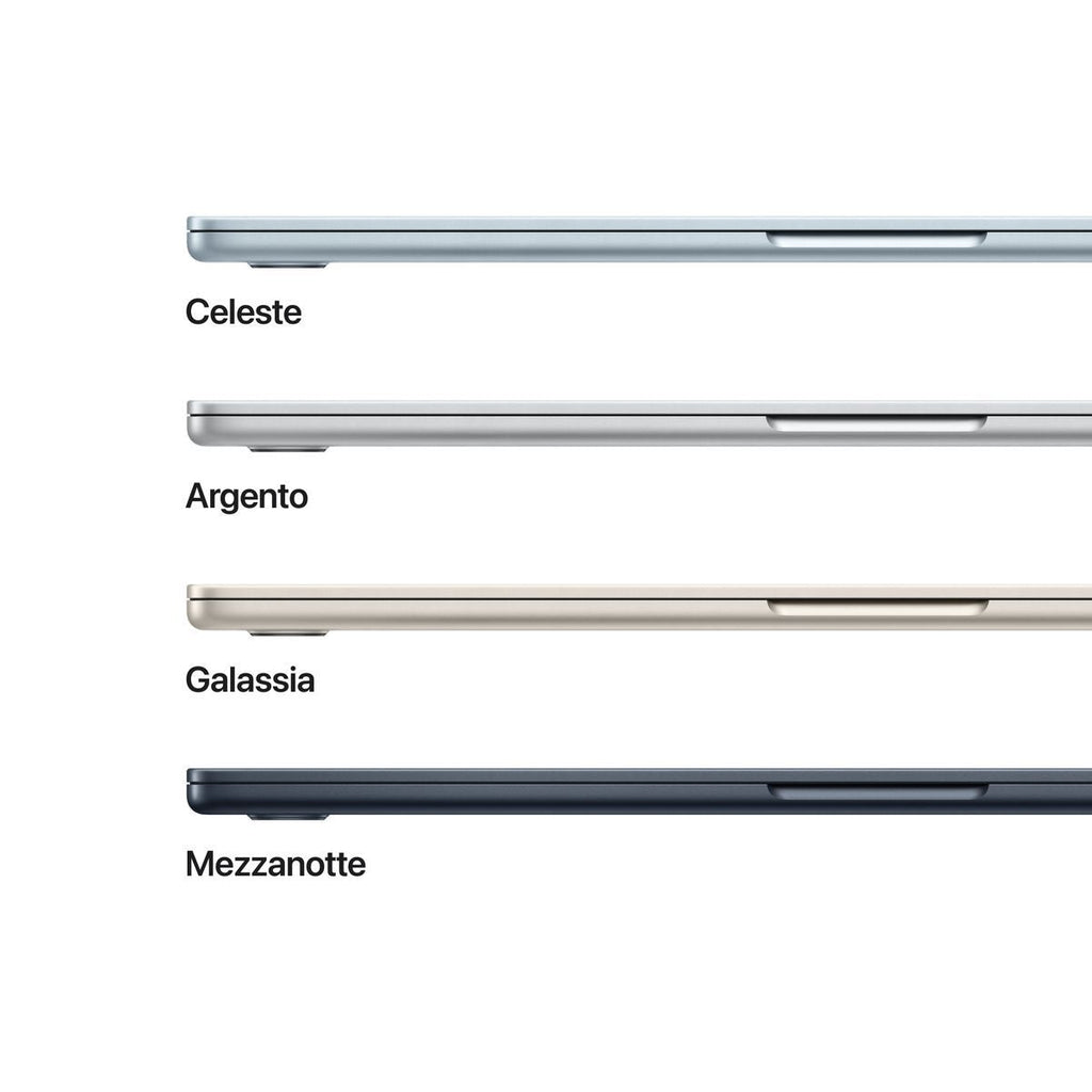 Apple MacBook Air 15'' M4 chip 10-core CPU 10-core GPU, 24GB, 512GB SSD - Mezzanotte [MC6L4T/A]