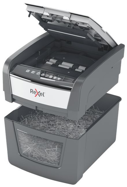 Rexel AutoFeed 45X distruggi documenti Triturazione incrociata 55 dB Nero, Argento [2020045XEU]