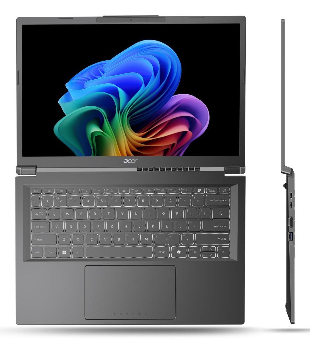 Acer Aspire 14 AI Intel Core Ultra 5 226V Computer portatile 35,6 cm (14") WUXGA 16 GB DDR5-SDRAM 512 GB SSD Wi-Fi 6E (802.11ax) Windows 11 Home Italiano Grigio [NX.JFVET.001]