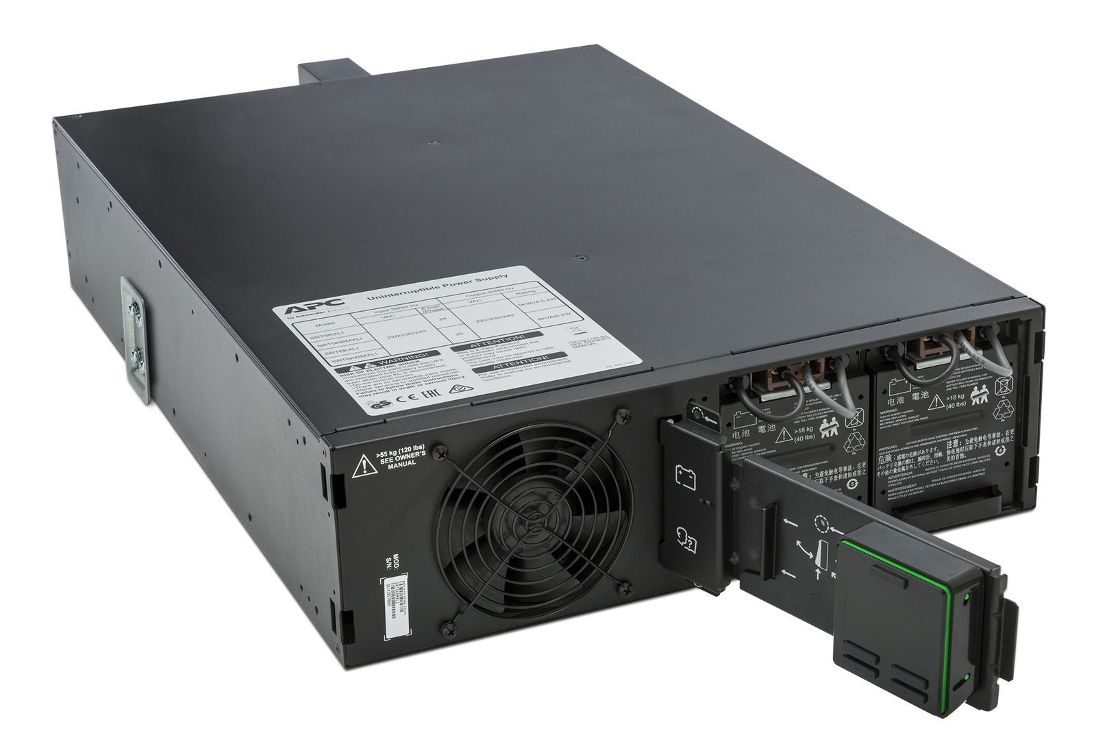 APC Smart-UPS On-Line gruppo di continuità (UPS) Doppia conversione (online) 5 kVA 4500 W 10 presa(e) AC [SRT5KRMXLI]