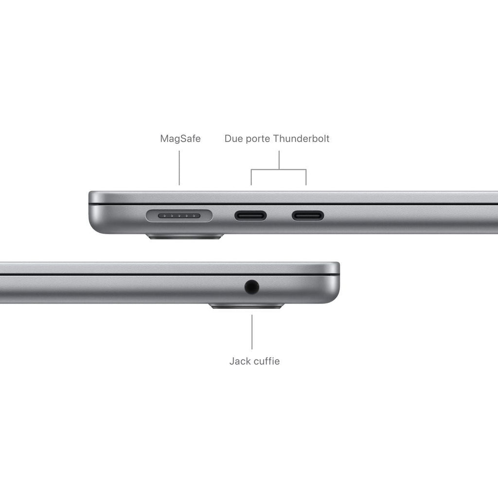 Apple MacBook Air 13": Chip M3 con CPU 8-core e GPU 8core, 256GB SSD - Grigio siderale [MC8G4T/A]