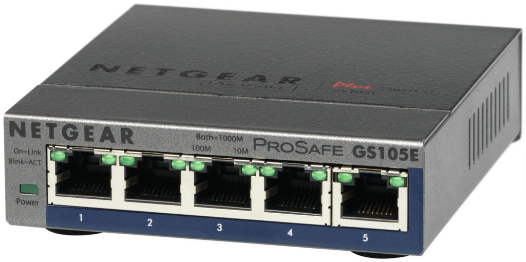 NETGEAR GS105E-200PES switch di rete Gestito L2/L3 Gigabit Ethernet (10/100/1000) Grigio [GS105E-200PES]