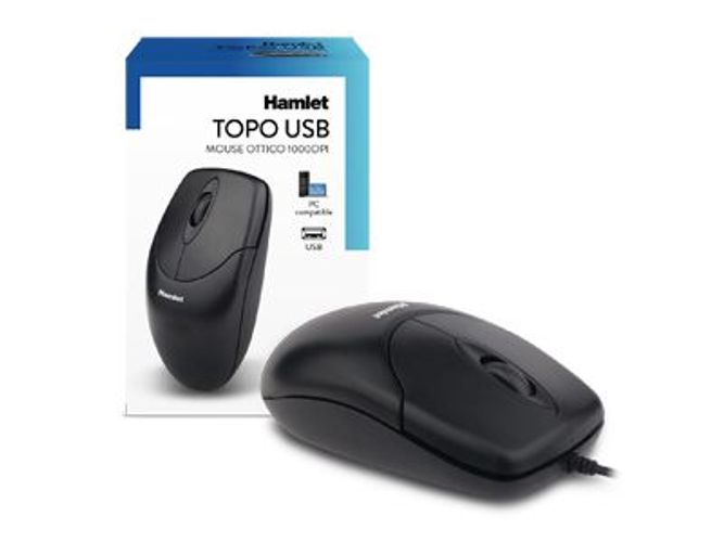 Hamlet Topo usb mouse ottico a 1000dpi 2 tasti e scroll [XMICEU2]