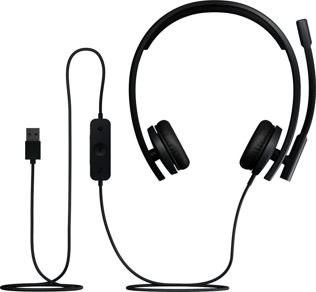 Logitech H570e Auricolare Cablato A Padiglione Ufficio USB tipo A Nero [981-001430]