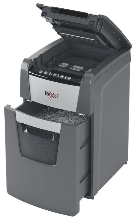 Rexel Optimum AutoFeed+ 130X distruggi documenti Triturazione incrociata 55 dB 22 cm Nero, Argento [2020130XEU]