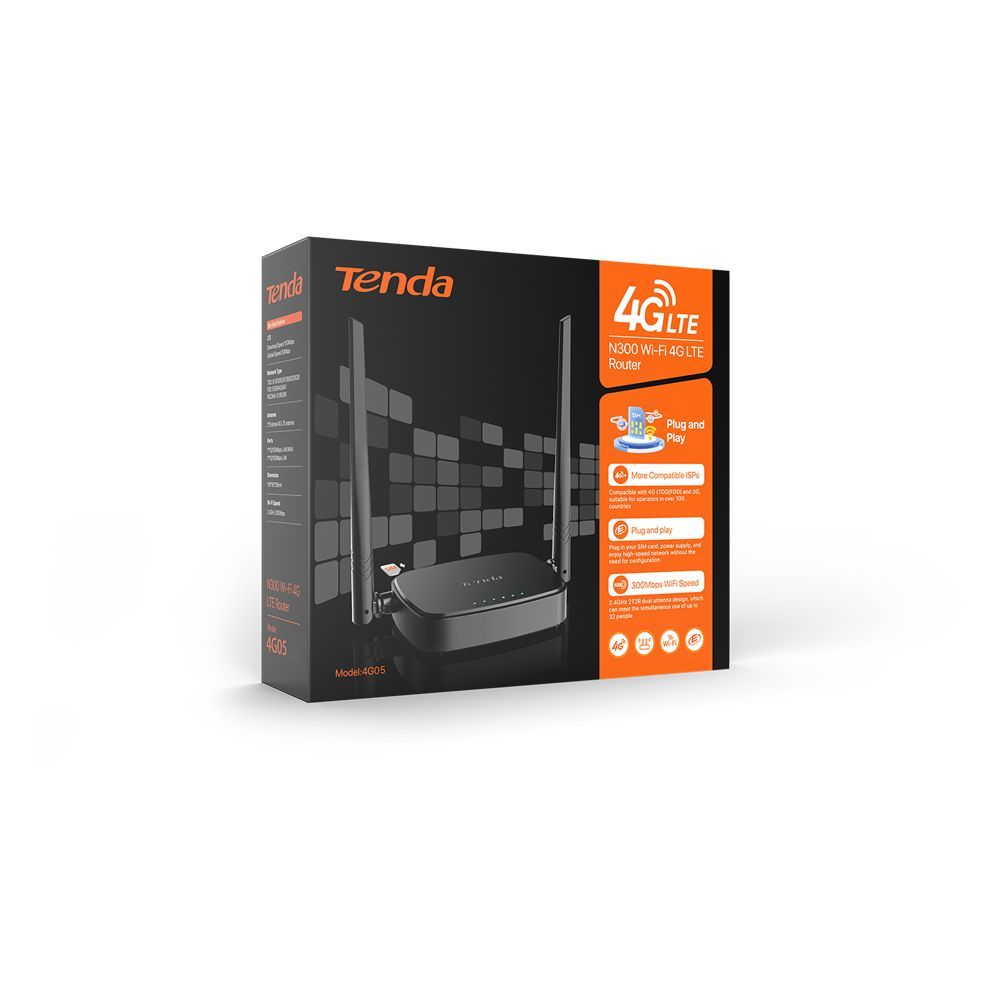 Tenda 4G05 router wireless Fast Ethernet Banda singola (2.4 GHz) Nero [4G05]
