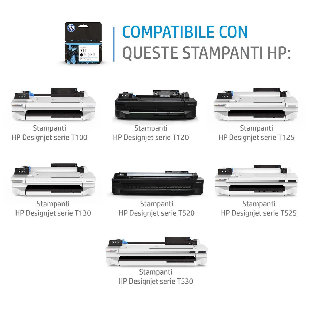 HP Cartuccia inchiostro nero DesignJet 711, 38 ml [CZ129A]