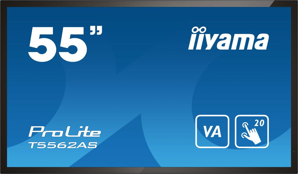 iiyama T5562AS-B1 visualizzatore di messaggi Pannello piatto interattivo 138,7 cm (54.6") VA 500 cd/m 4K Ultra HD Nero Touch screen Processore integrato Android 8.0 24/7 [T5562AS-B1]