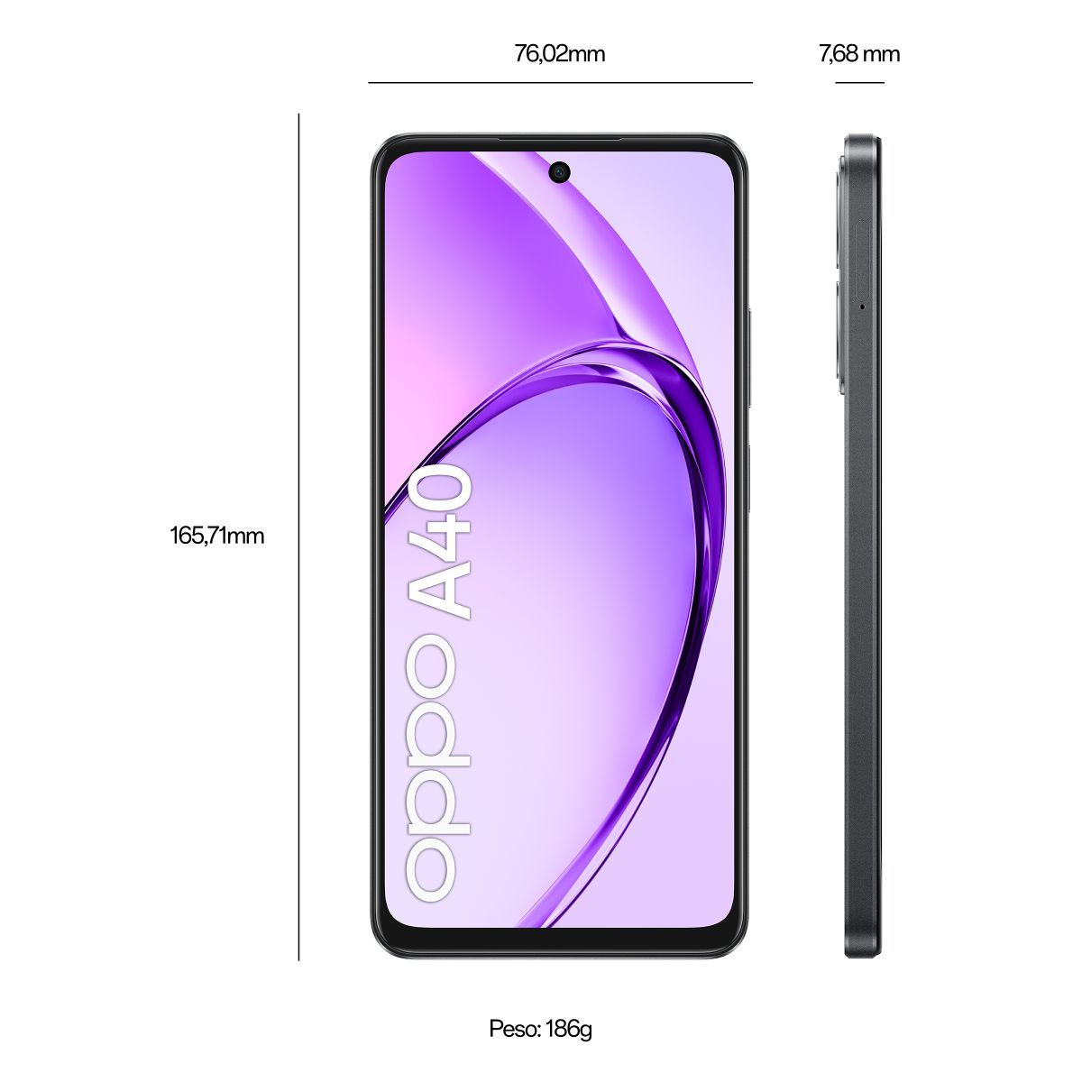 OPPO A40 Smartphone, Fotocamera AI 50MP, Selfie 5MP, Display 6.67 90HZ LCD HD+, 5100mAh, RAM 12 GB (6+6) + ROM 128GB, IP54, [Versione Italia], Sparkle Black [110010347163]