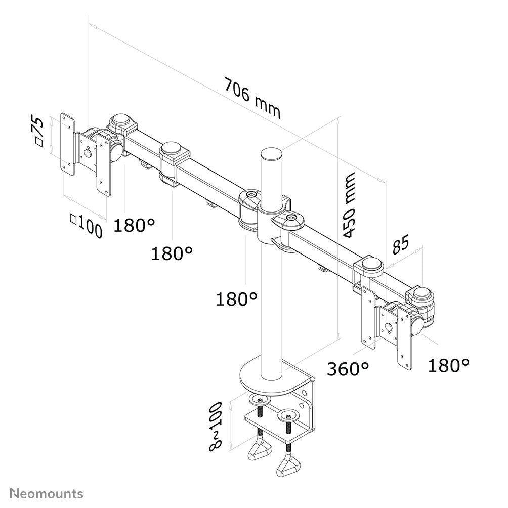Neomounts FPMA-D960D Braccio per monitor 10-27" [FPMA-D960D]