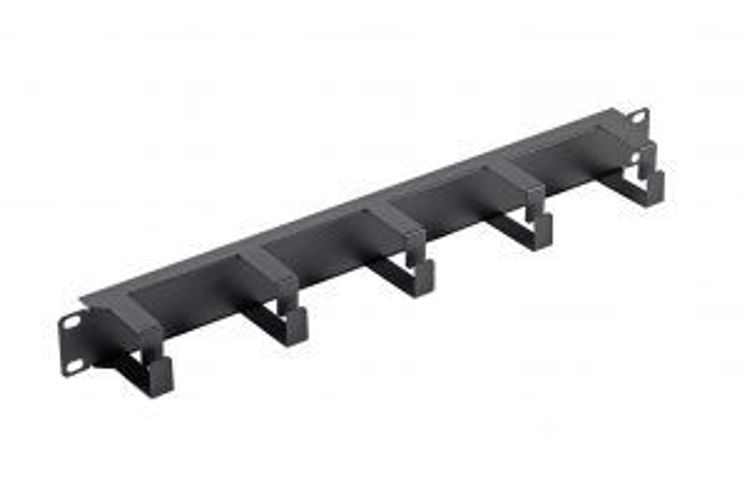 PANNELLO GUIDACAVI NERO CON 5 ANELLI h.55 1U [ITR-000104-I]
