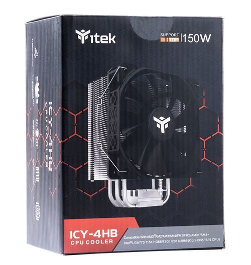 itek ICY-4HB Processore Refrigeratore 12 cm Nero [ITACI4HB]