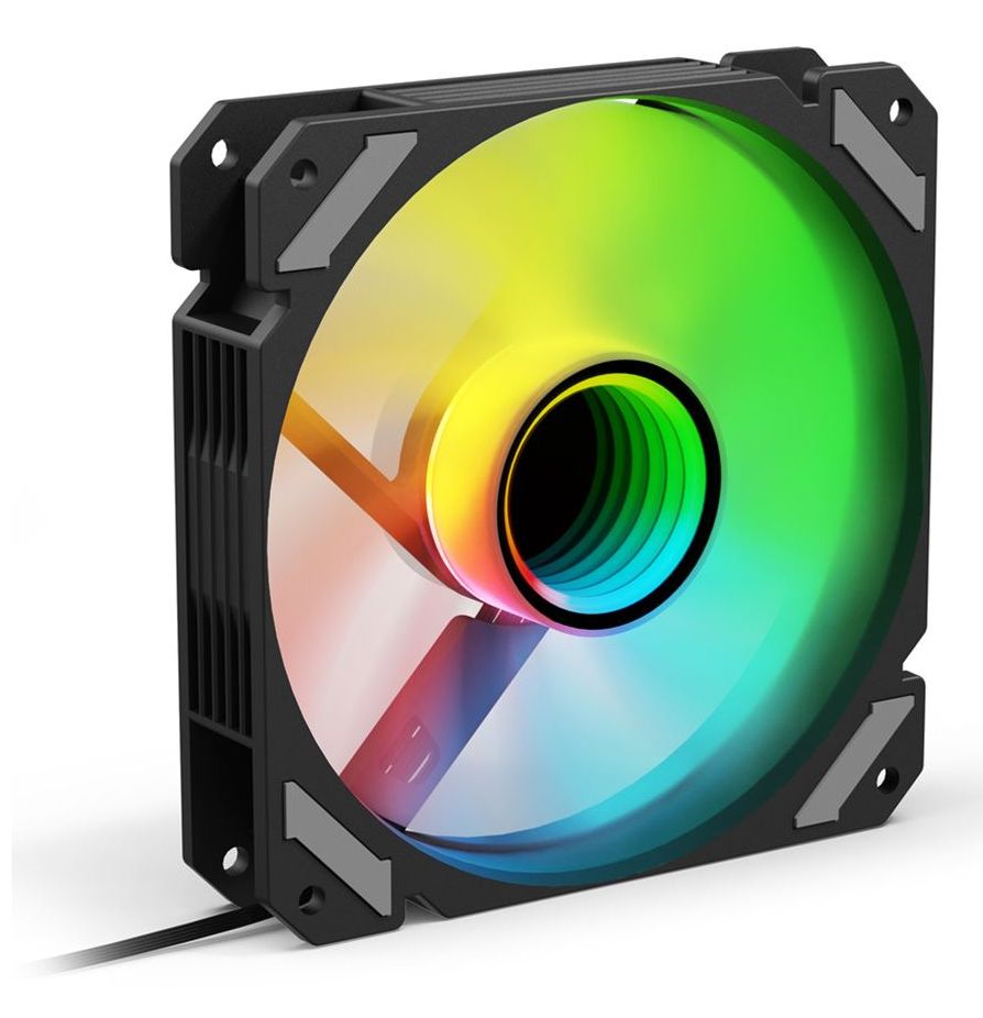 Sharkoon SHARK Mirror RGB PWM REVERSE Case per computer Ventilatore 12 cm Nero 1 pz [SHARKMIRRORRGBFANREVBLACK]