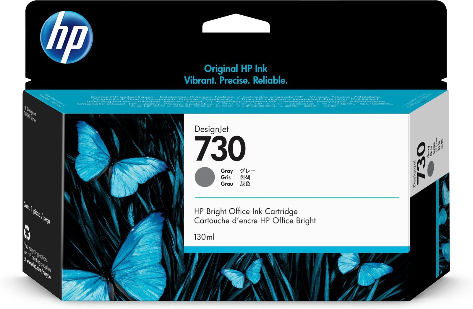 HP Cartuccia di inchiostro grigio DesignJet 730 da 130 ml [P2V66A]