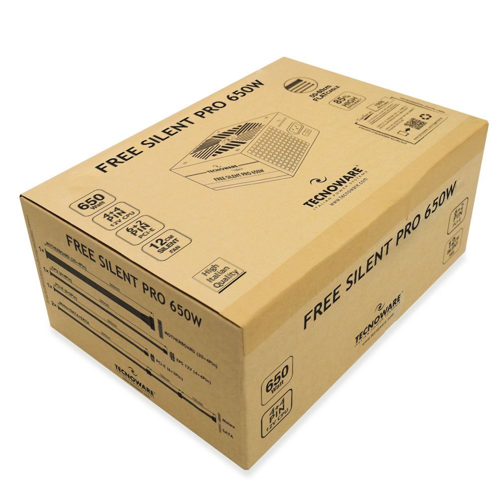 Tecnoware FAL651FSP12 alimentatore per computer 650 W 24-pin ATX ATX Nero [FAL651FSP12]