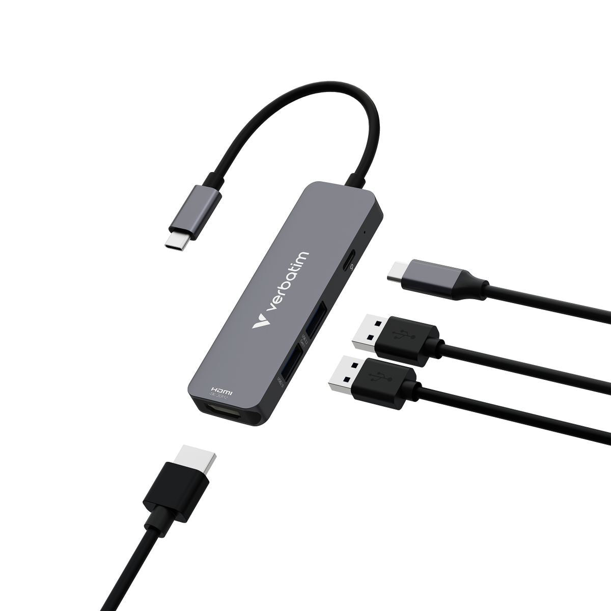 Verbatim 32155 hub di interfaccia USB 3.2 Gen 1 (3.1 Gen 1) Type-C 5000 Mbit/s Grigio [32155]