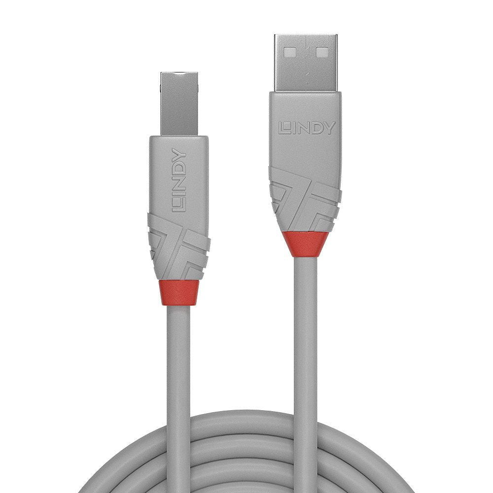 Lindy 36684 cavo USB 3 m USB 2.0 USB A USB B Grigio [LINDY36684]