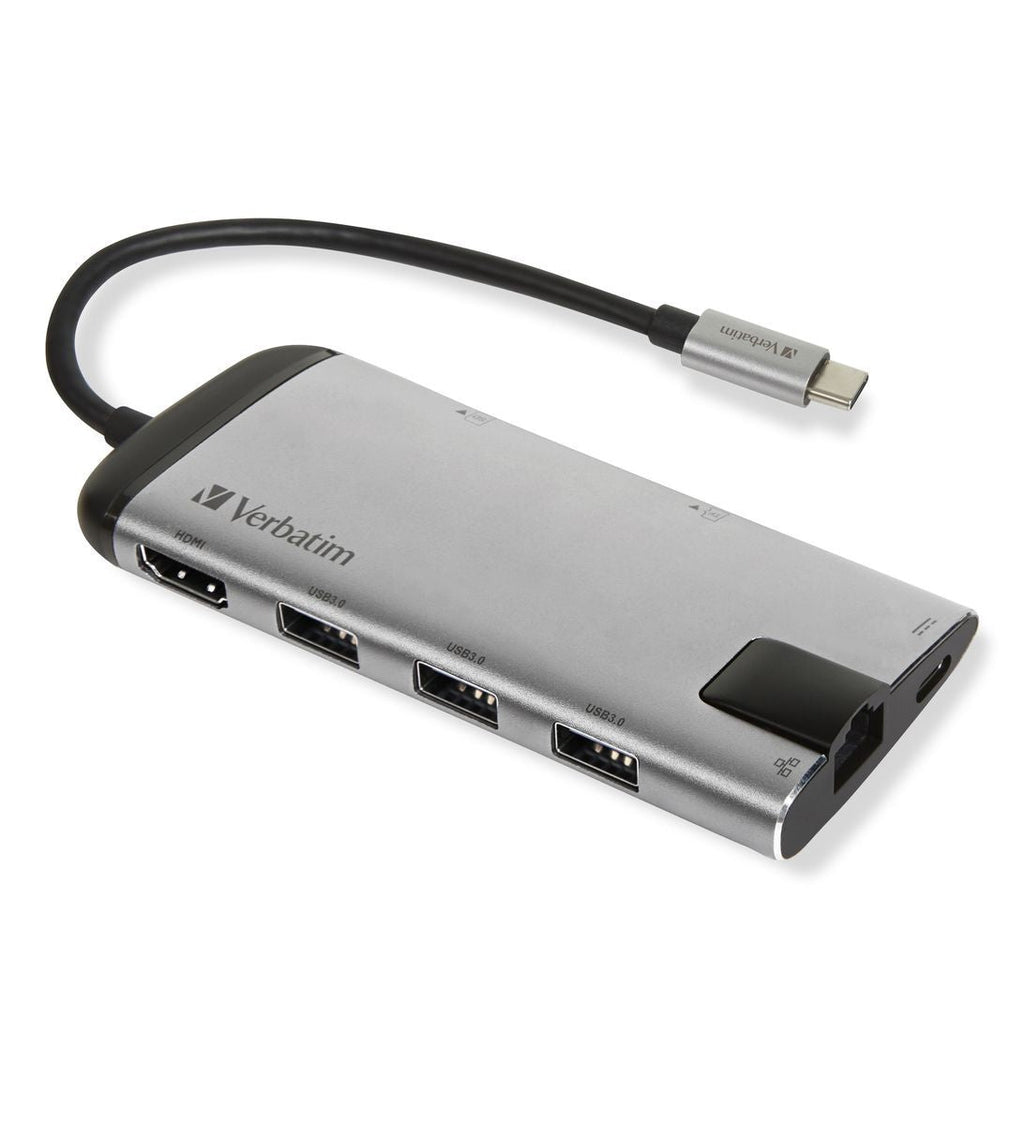 Verbatim 49142 replicatore di porte e docking station per laptop USB 3.2 Gen 1 (3.1 Gen 1) Type-C Nero, Argento [49142]