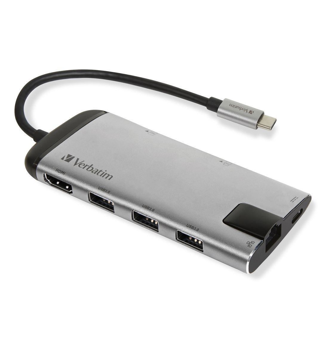 Verbatim 49142 replicatore di porte e docking station per laptop USB 3.2 Gen 1 (3.1 Gen 1) Type-C Nero, Argento [49142]