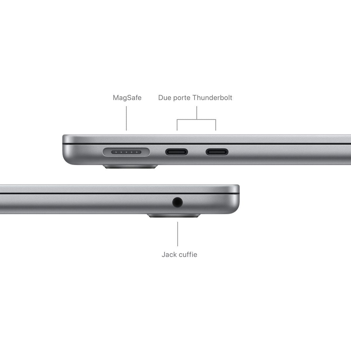 Apple MacBook Air 13": Chip M2 con CPU 8-core e GPU 8core, 256GB SSD - Grigio siderale [MC7U4T/A]