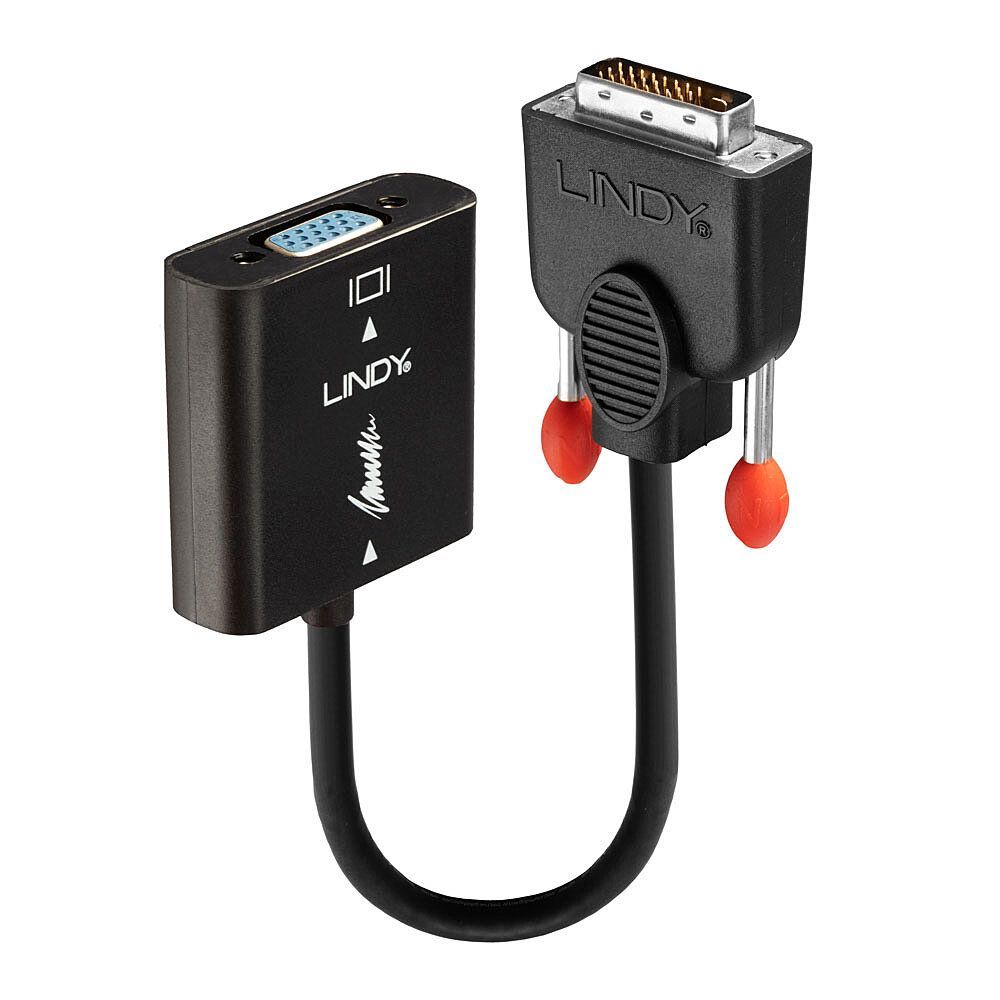 Lindy 38189 cavo e adattatore video 0,1 m DVI-D VGA (D-Sub) Nero [LINDY38189]