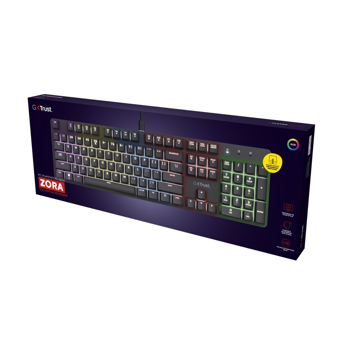 Trust GXT 871 Zora tastiera Gaming USB Italiano Nero [25677]