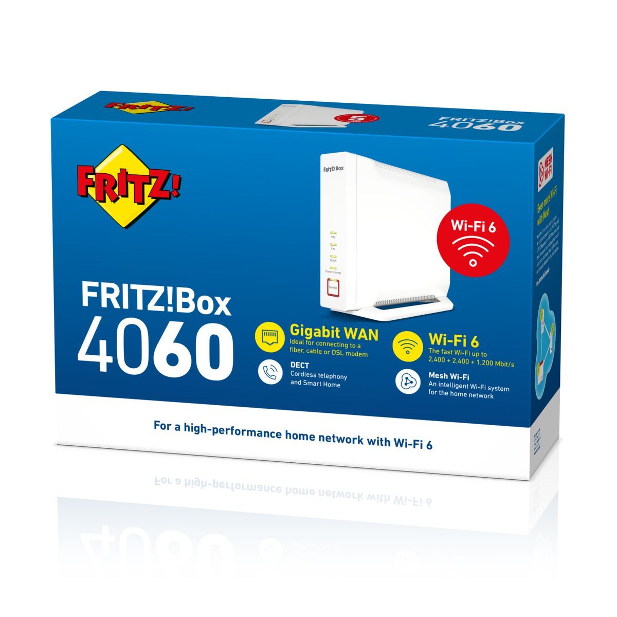 FRITZ!Box 4060 router wireless Gigabit Ethernet Banda tripla (2.4 GHz/5 GHz/5 GHz) Bianco [20002952]