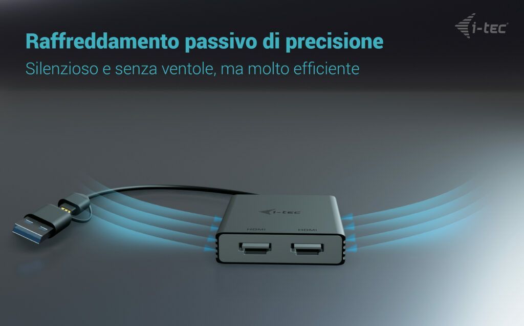 i-tec USB-A/USB-C Dual 4K/60 Hz HDMI Video Adapter [CADUAL4KHDMI]