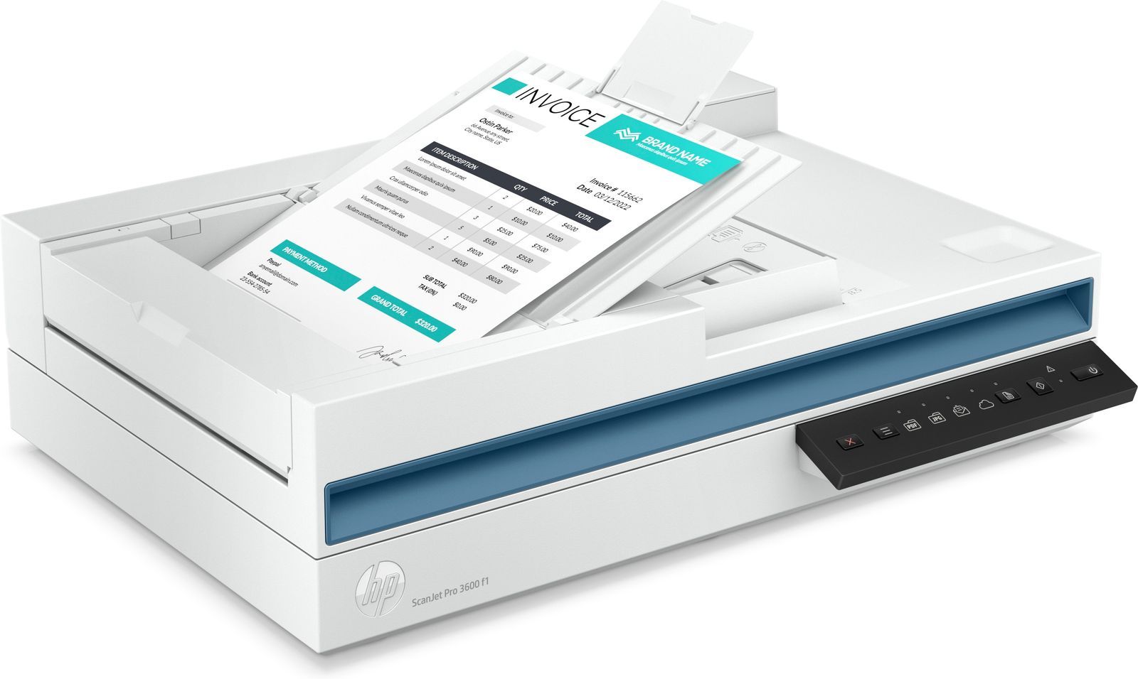 HP Scanjet Pro 3600 f1 Scanner piano e ADF 1200 x 1200 DPI A4 Bianco [20G06A#B19]